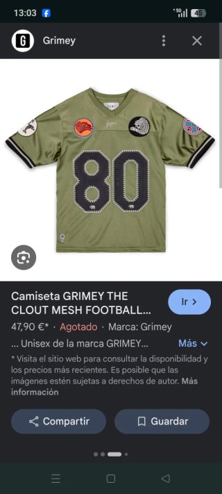 Camiseta GRIMEY the clot mesh football Talla S