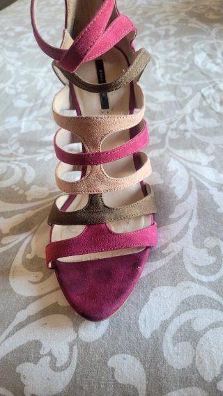 Sandalias Zara Tiras Tacon Talla 38