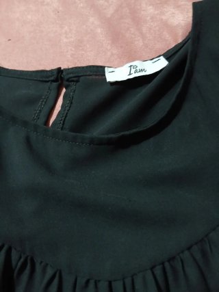 Abito lungo nero plissettato