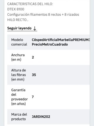8m2 Césped artificial sin estrenar