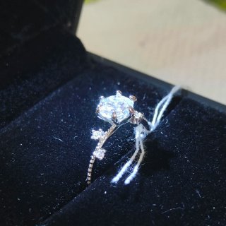 Anello Argento Moissanite 1 Carato GRA