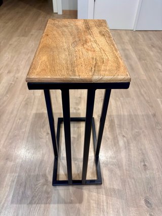 Mesa auxiliar madera y metal