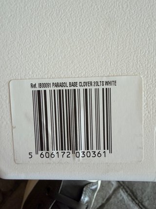 Pie para sombrilla o parasol blanco