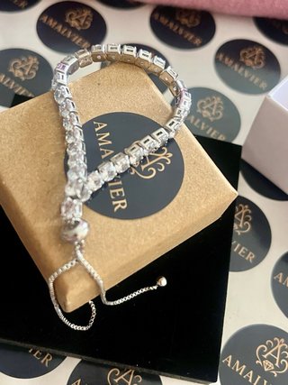 Pulsera Plata Ajustable Circonitas AMALVIER