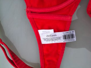 Bikini Rojo Talla sujetador 105E braga 38