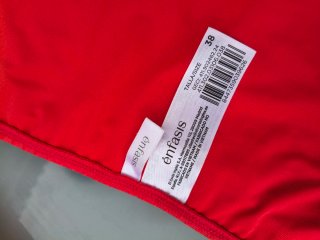 Bikini Rojo Talla sujetador 105E braga 38