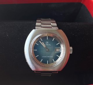Orologio Vintage Breil Antichoc Anni '70 Blu