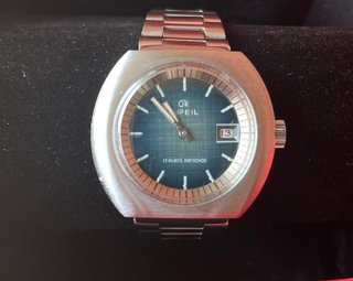 Orologio Vintage Breil Antichoc Anni '70 Blu