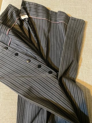 Pantalones de traje flamenco negros, de rayas,