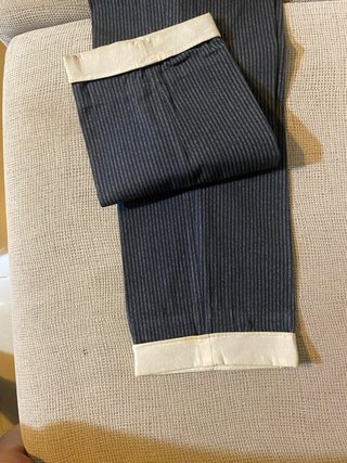 Pantalones de traje flamenco negros, de rayas,