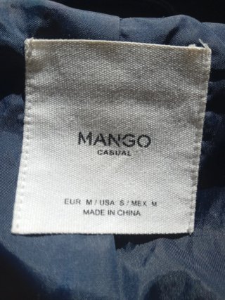 Cazadora polipiel Mango azul joven