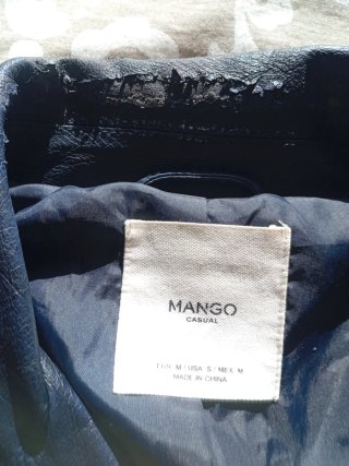 Cazadora polipiel Mango azul joven