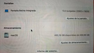 MacBook Pro 13 i7, 16Gb, 2017 Plata 499GB