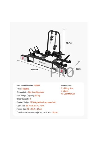 Portabicicletas Compatible con Receptores 5 cm