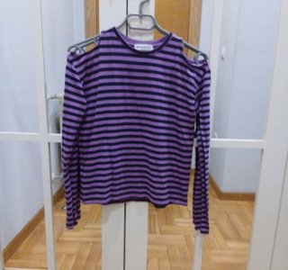 Camiseta manga larga Brownie rayas morado