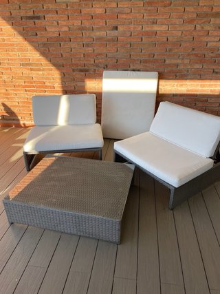 Conjunto Ratan Terraza 2 Sofas y Mesa