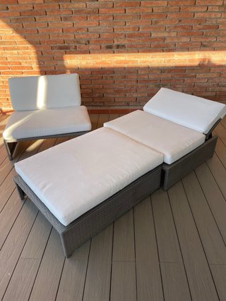 Conjunto Ratan Terraza 2 Sofas y Mesa