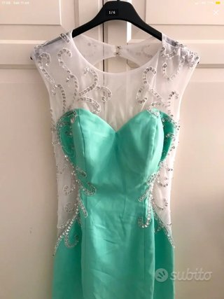 Vestito lungo azzurro Tiffany S da cerimonia
