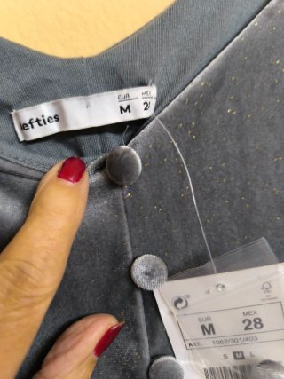 Vestido Lefties gris talla M con brillos