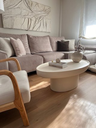 Mesa de centro microcemento blanco