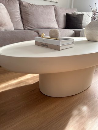 Mesa de centro microcemento blanco