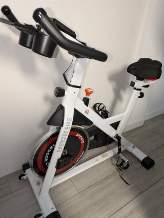 Bicicleta Estática Spinning Blanca