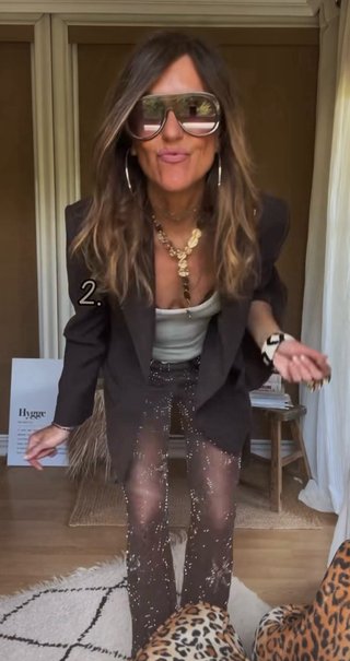 Pantalones abalorios y lentejuelas Zara