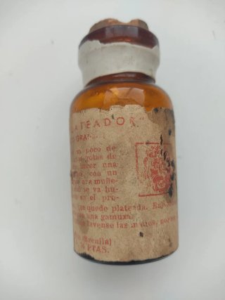 Antiguo frasco "El Replateador"