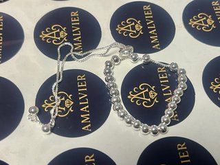 Pulsera Plata Ley Cierre Ajustable Bolas