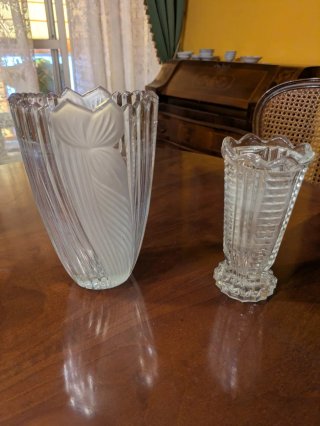 2 Jarrones de cristal vintage