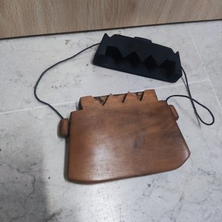Bolso Caja Inro Vintage Madera Diseño Zig-Zag