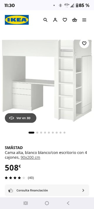 Litera IKEA SMÅSTAD con escritorio