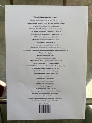 Libro Lenguaje Musical Melódico VI Grado Medio