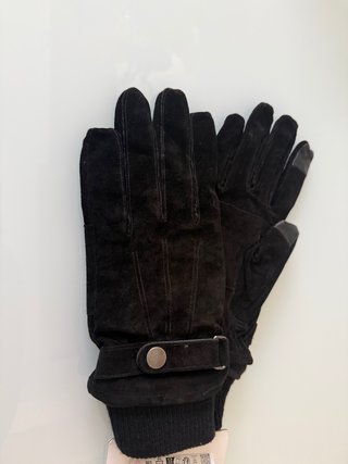 Guantes Zara Hombre Piel Negro Talla L