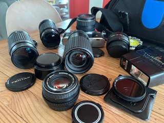 Lote Cámara Pentax MX + Accesorios
