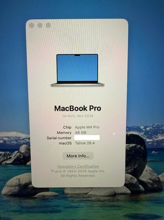 MacBook Pro M4 14' 2025 48GB RAM 512GB SSD