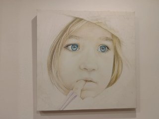 Lámina infantil niña ojos azules