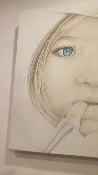 Lámina infantil niña ojos azules