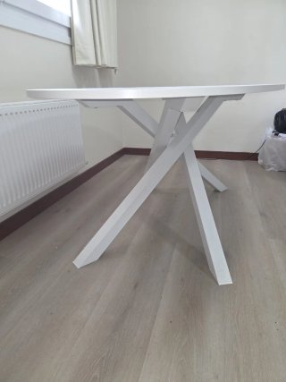 Mesa Comedor Ovalada Blanca 6 Puestos