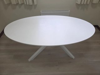 Mesa Comedor Ovalada Blanca 6 Puestos