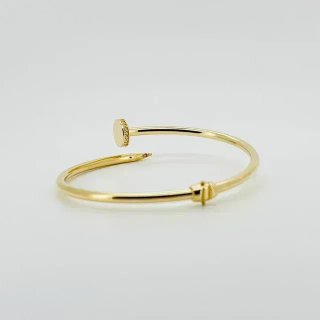 Pulsera Rígida Clavo Circonitas 18k
