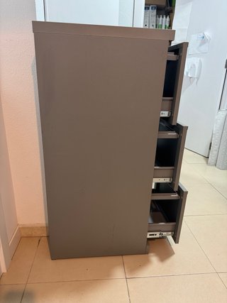 Archivador metálico 3 cajones gris