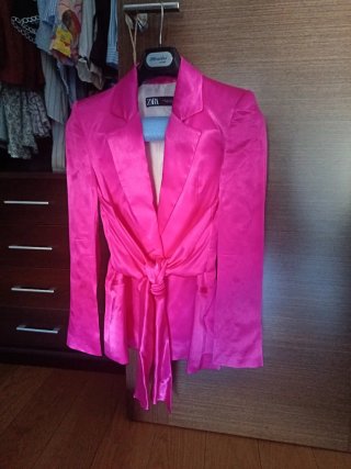 Blazer Zara Rosa Fucsia Talla XS