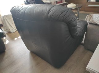 Butaca sofa de piel negras (2 unidades)