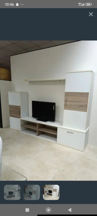 Mueble de TV modular blanco y cambriam