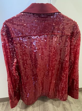 Camisa lentejuelas Zara roja XXL