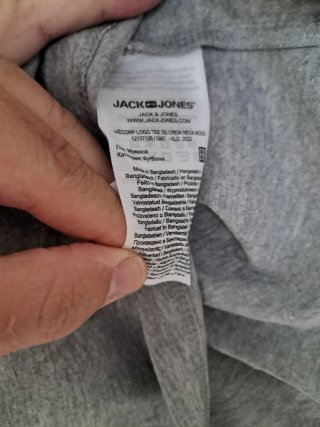 Camiseta Jack&Jones Talla L Gris Jaspeado