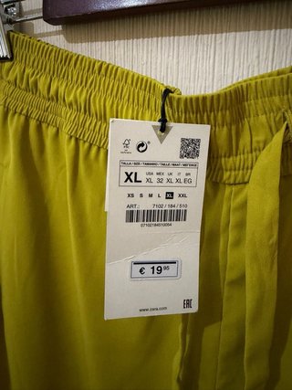 Pantalón Zara Amarillo Talla XL