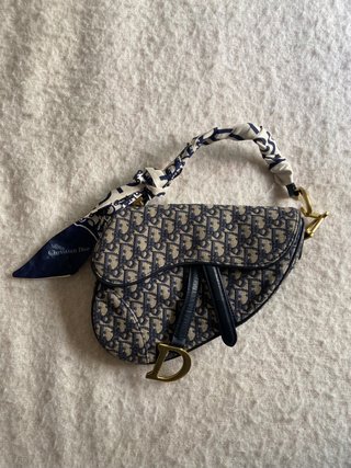 Bolso Dior Saddle Monogram Beige/Azul