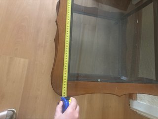 Mesa auxiliar madera y cristal
